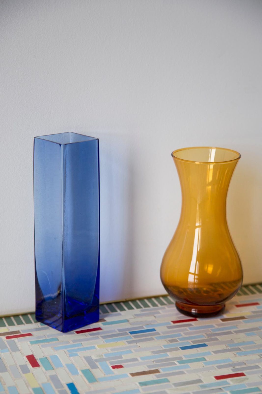 Mid Century Vintage Blue Glass Vase, Europe, 1960s photo for sale