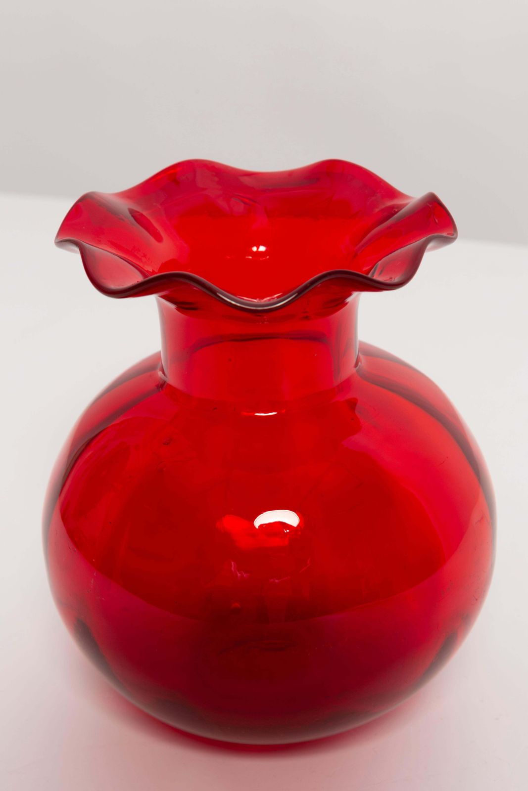 Mid Century Small Vintage Red Vase, Poland, 1960s photo Home Decor