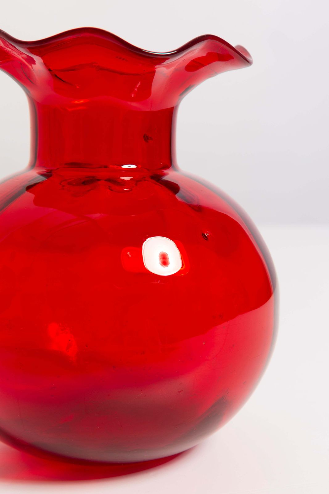 Mid Century Small Vintage Red Vase, Poland, 1960s photo 221.0