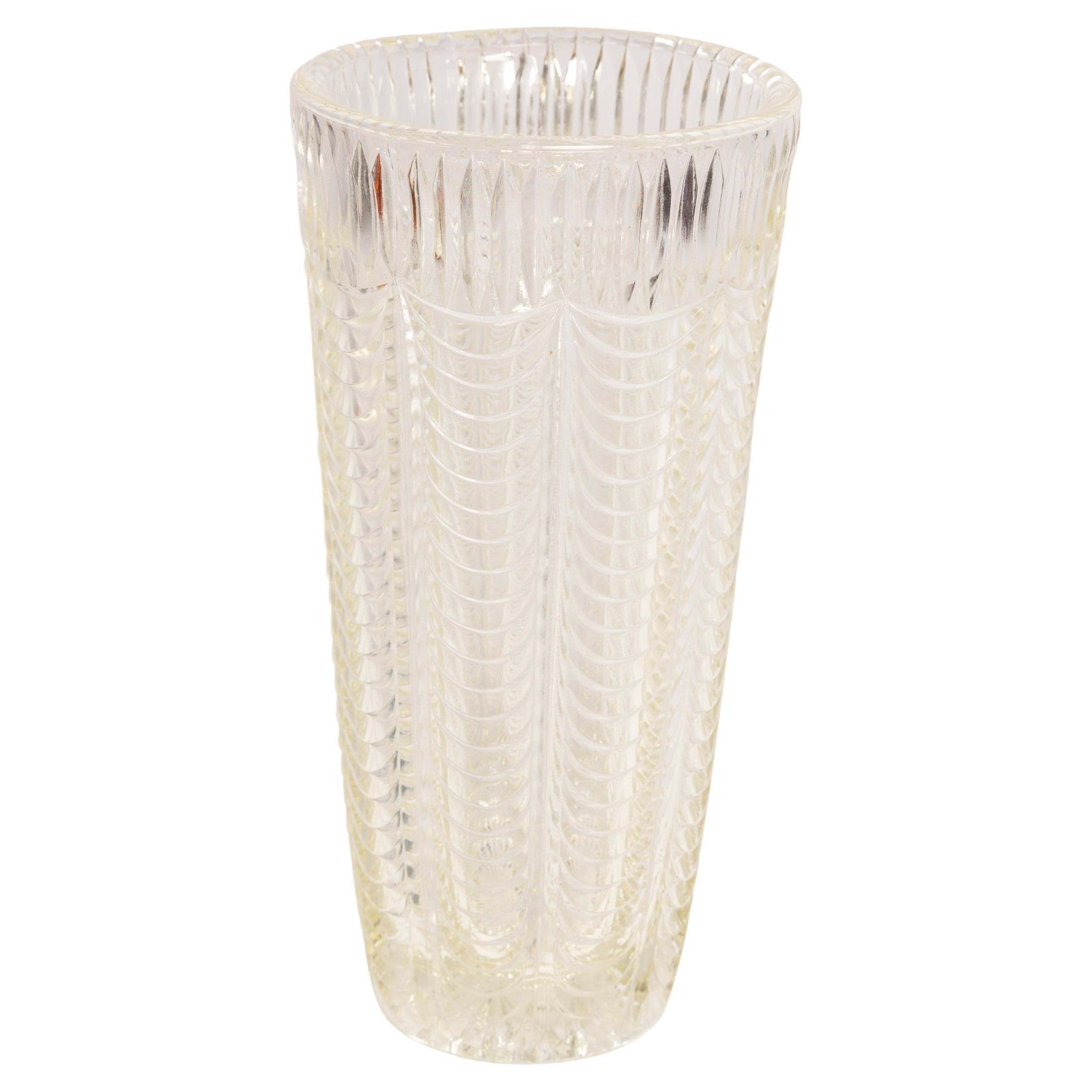 Mid Century Crystal Transparent Vase, Italy, 1960s