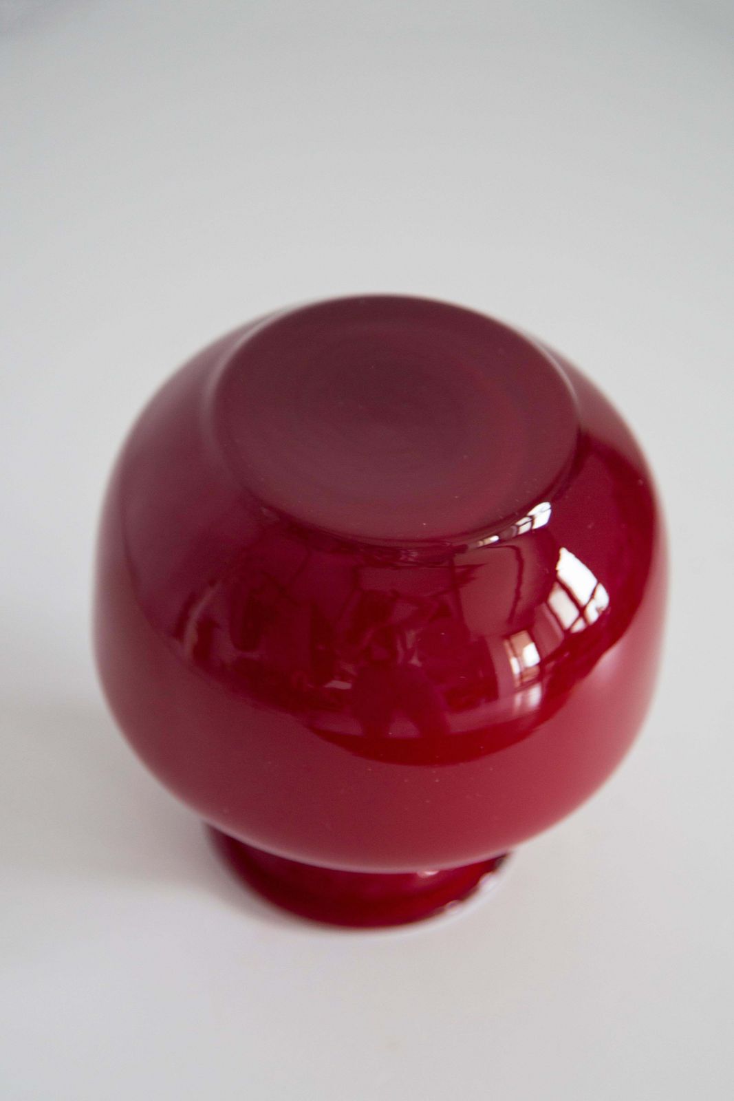 Mid Century Vintage Artistic Glass Dark Red Vase, Tarnowiec, Europe, 1970s photo vintage
