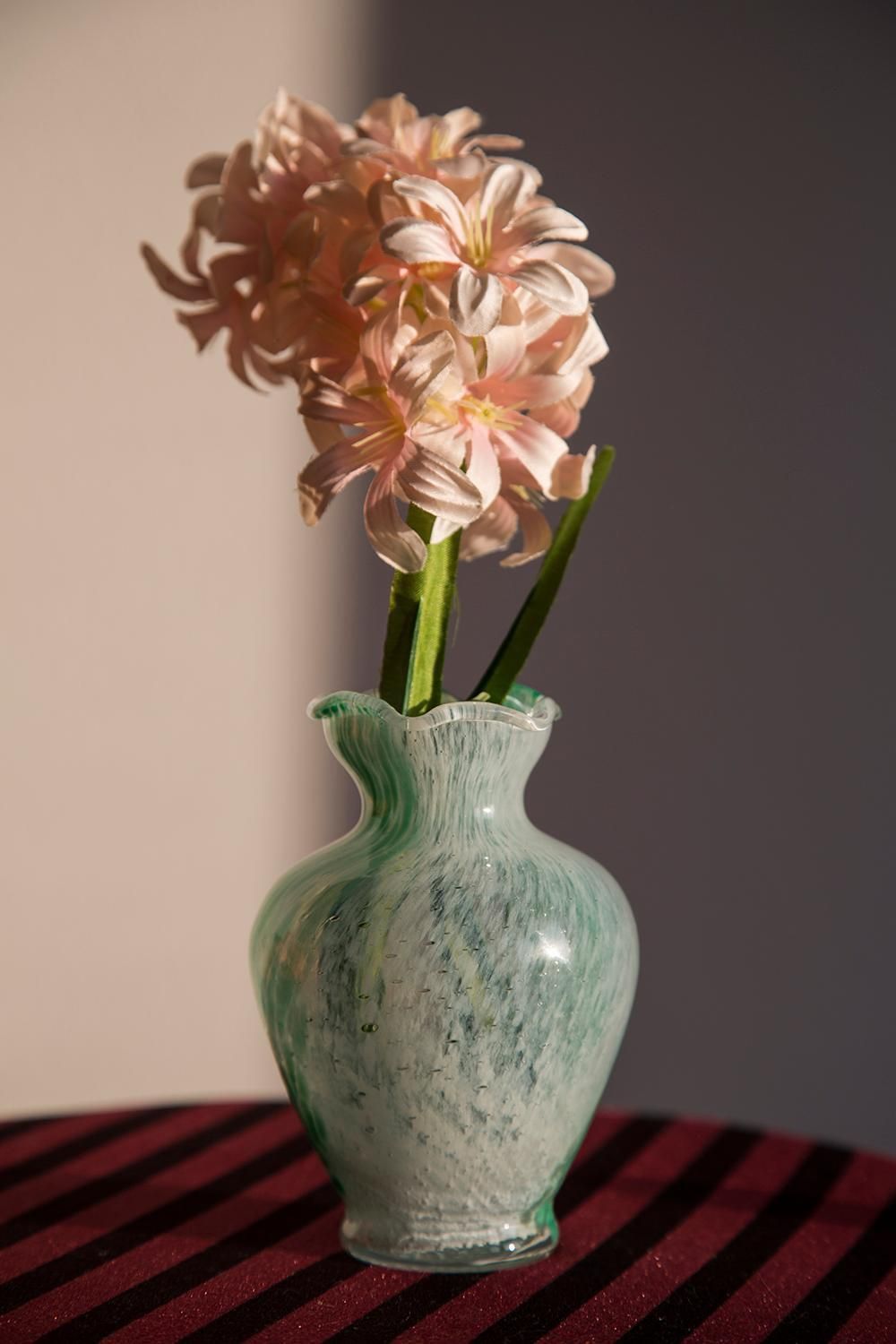 Mid Century Vintage White And Green Small Murano Vase, Italy, 1960s photo for sale
