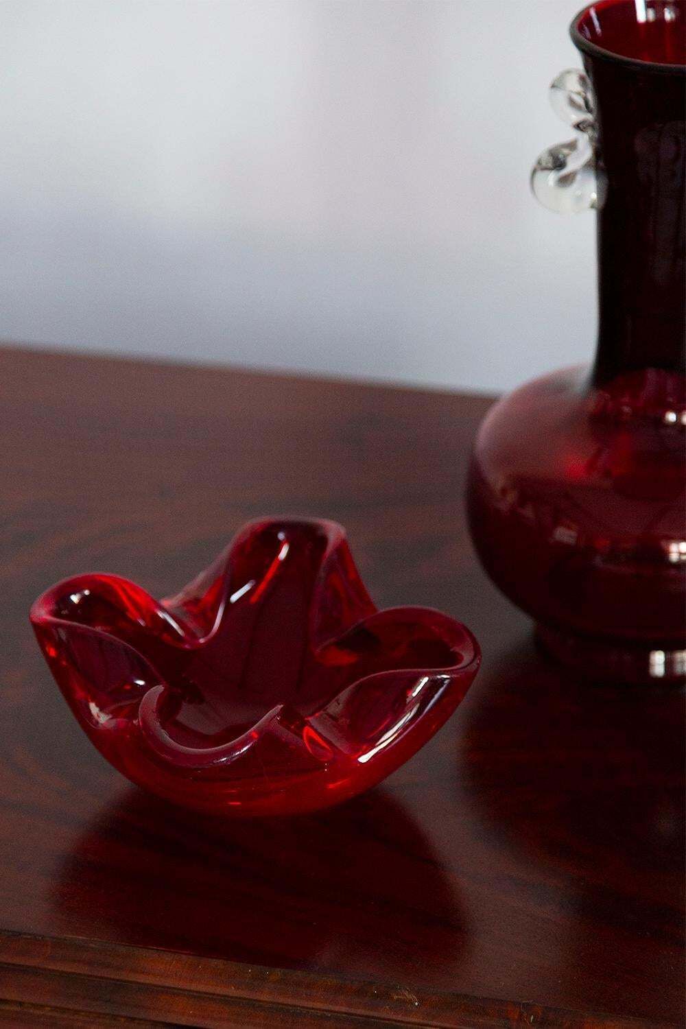 Mid Century Vintage Dark Red Vase, Europe, 1980s photo 187.0
