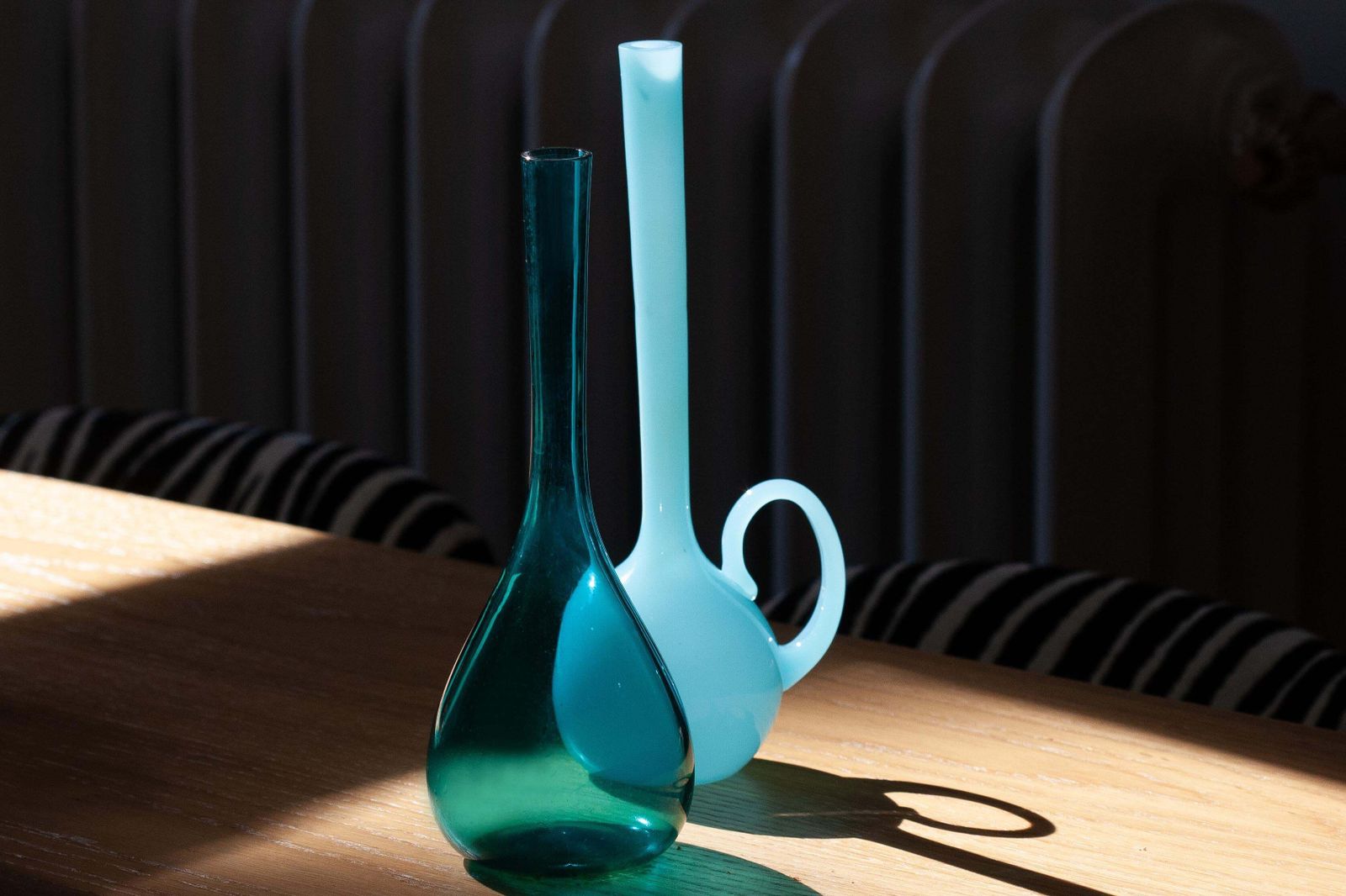 Mid Century Blue Decorative Glass Vase, Europe, 1960s photo furniture