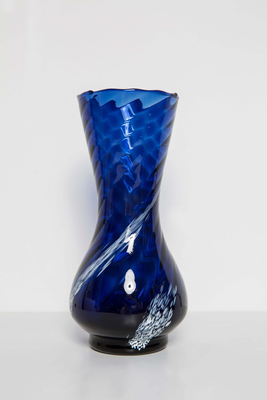 Mid Century Small Blue And White Murano Vase, Europe, 1960s photo for sale