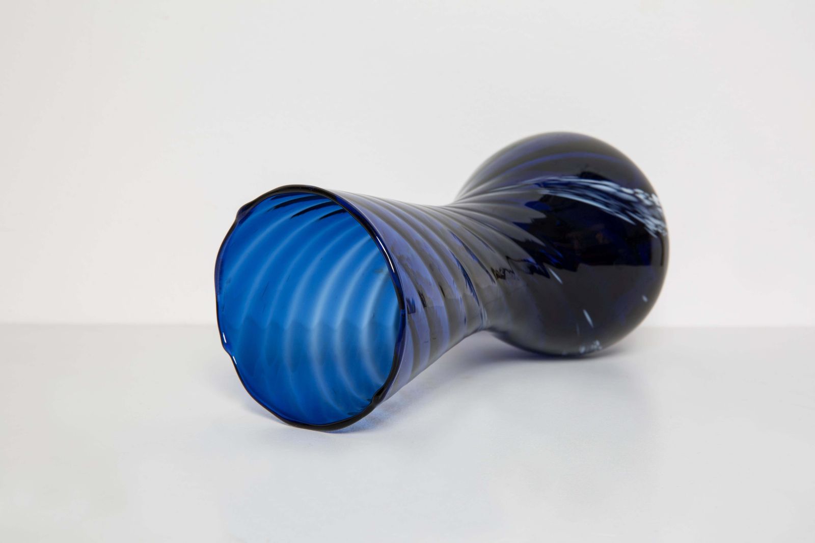 Mid Century Small Blue And White Murano Vase, Europe, 1960s photo Home Decor