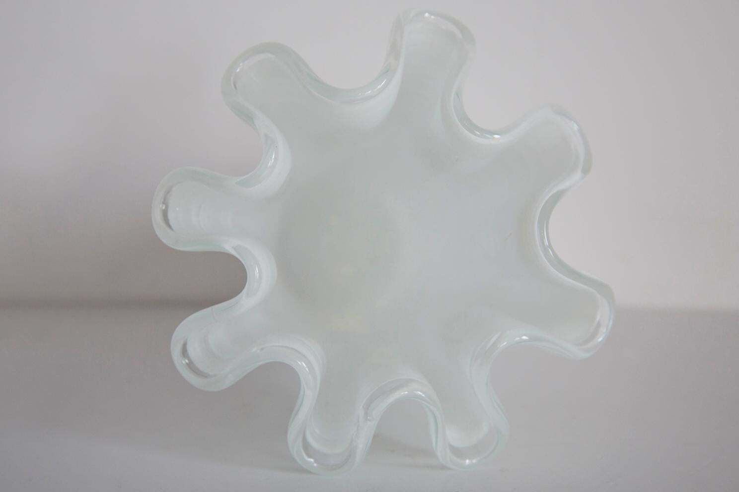 Mid Century Vintage White Murano Glass Vase, Italy, 2000s photo buy