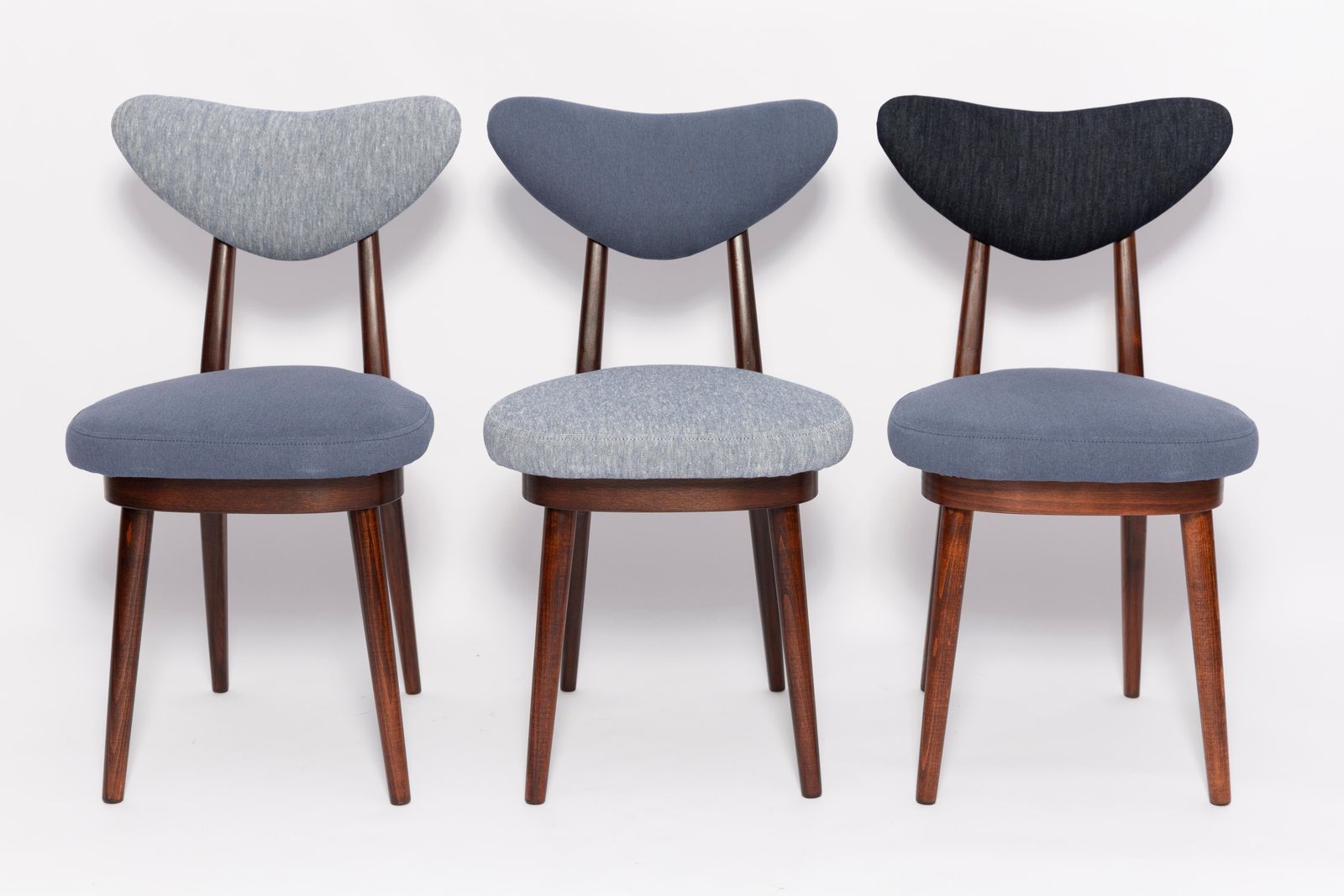 425.0 Midcentury Light And Medium Blue Denim Heart Chair, Europe, 1960s photo
