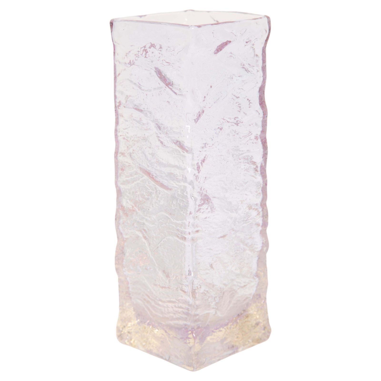 Mid Century Vintage Ice Transparent Vase, Italy, 1960s