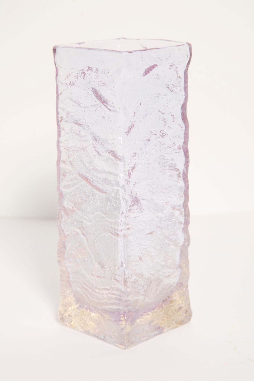 Mid Century Vintage Ice Transparent Vase, Italy, 1960s photo furniture
