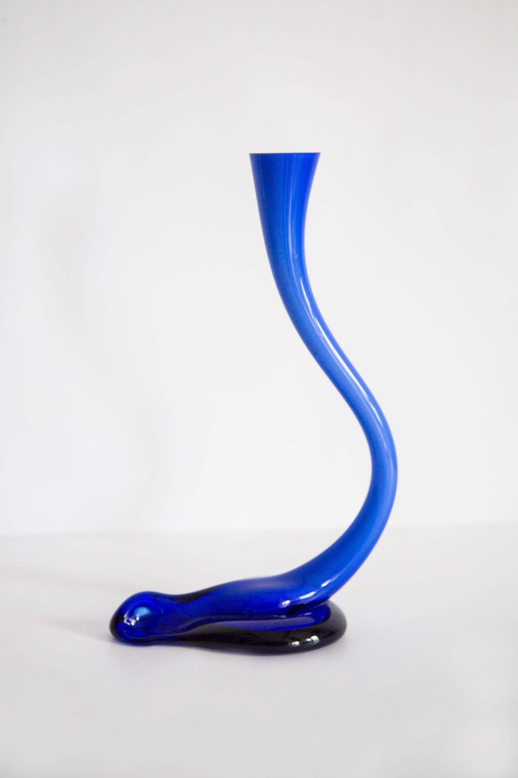 Mid Century Blue Artistic Twisted Vase, Europe, 1960s photo Home Decor