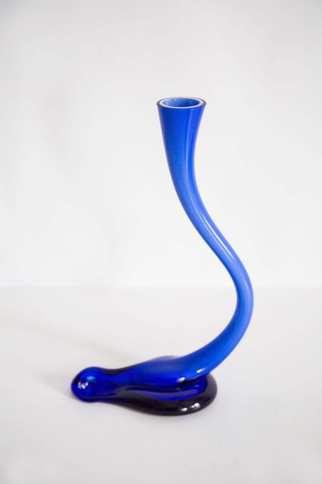 Mid Century Blue Artistic Twisted Vase, Europe, 1960s photo 94.0