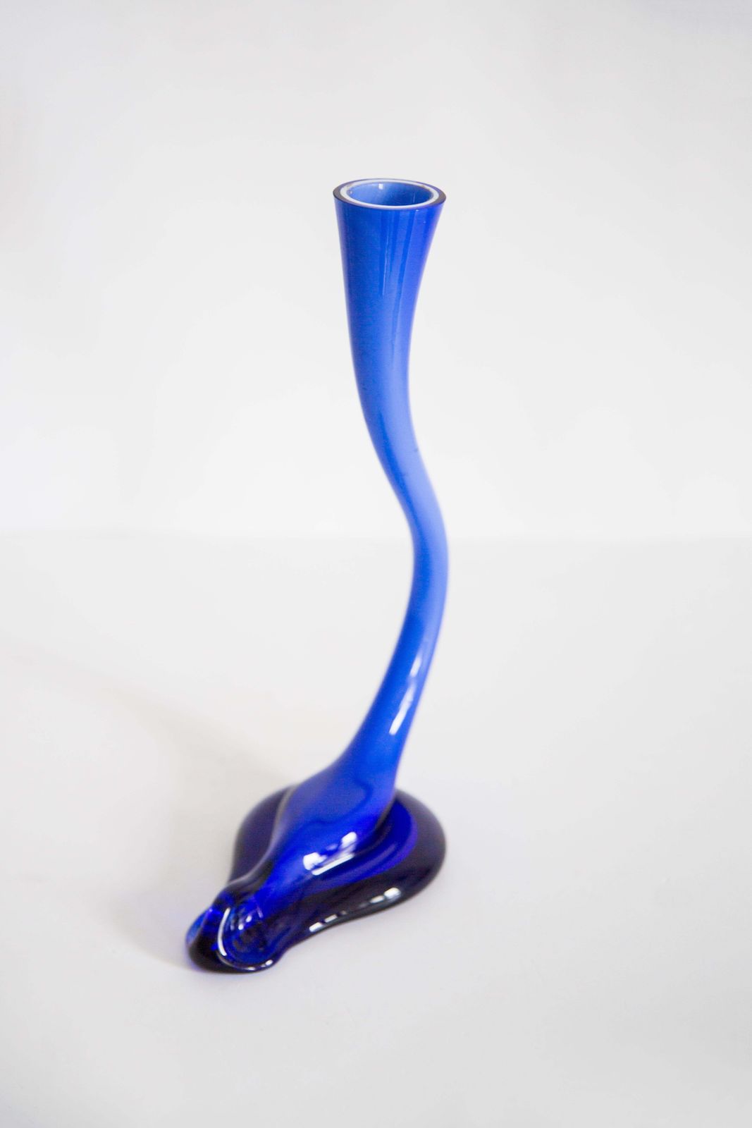 Mid Century Blue Artistic Twisted Vase, Europe, 1960s photo vinterior