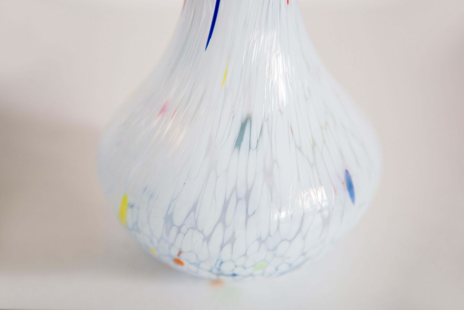Mid Century Vintage White And Blue Murano Vase, Italy, 1960s photo vintage