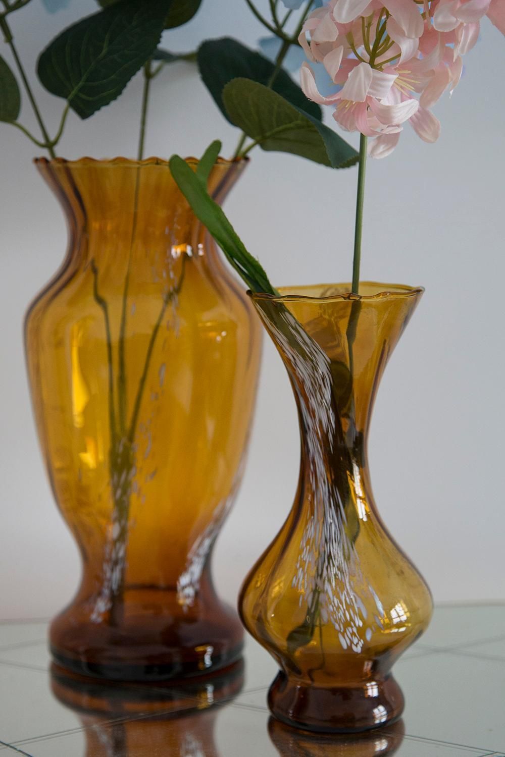 Mid Century Vintage White And Yellow Artistic Glass Vase, Europe, 1970s photo furniture