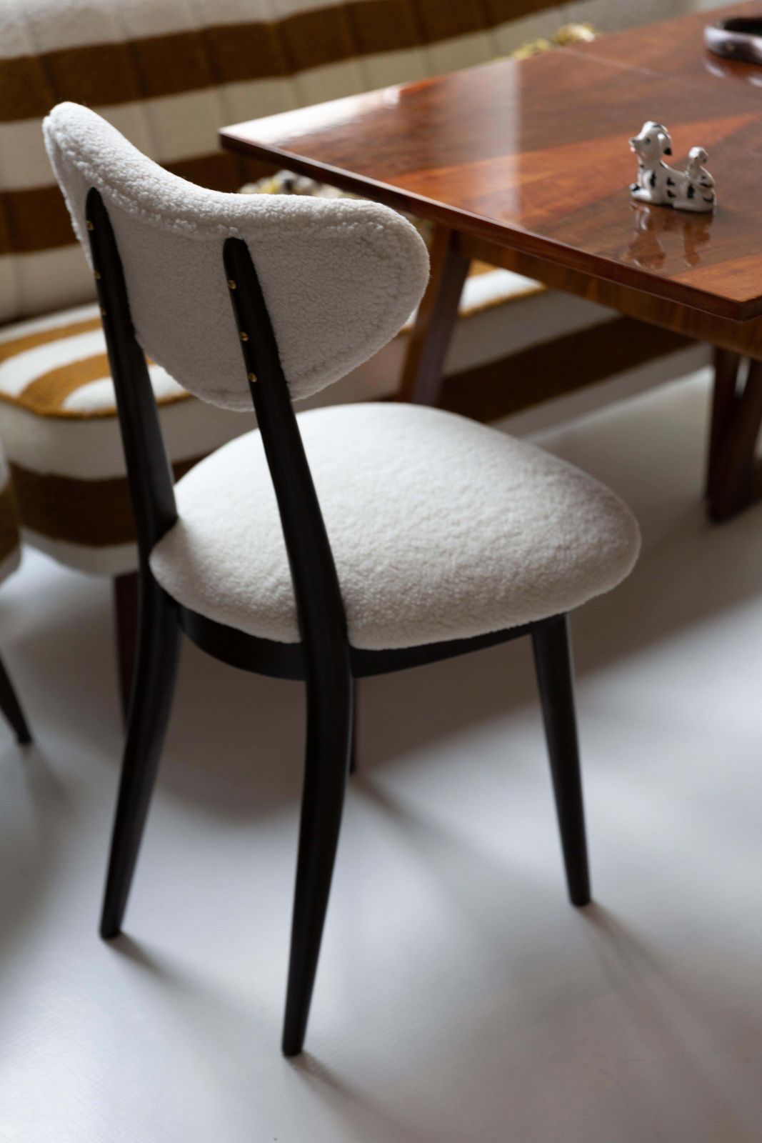 Midcentury Light Bouclé Heart Chair, Europe, 1960s photo furniture