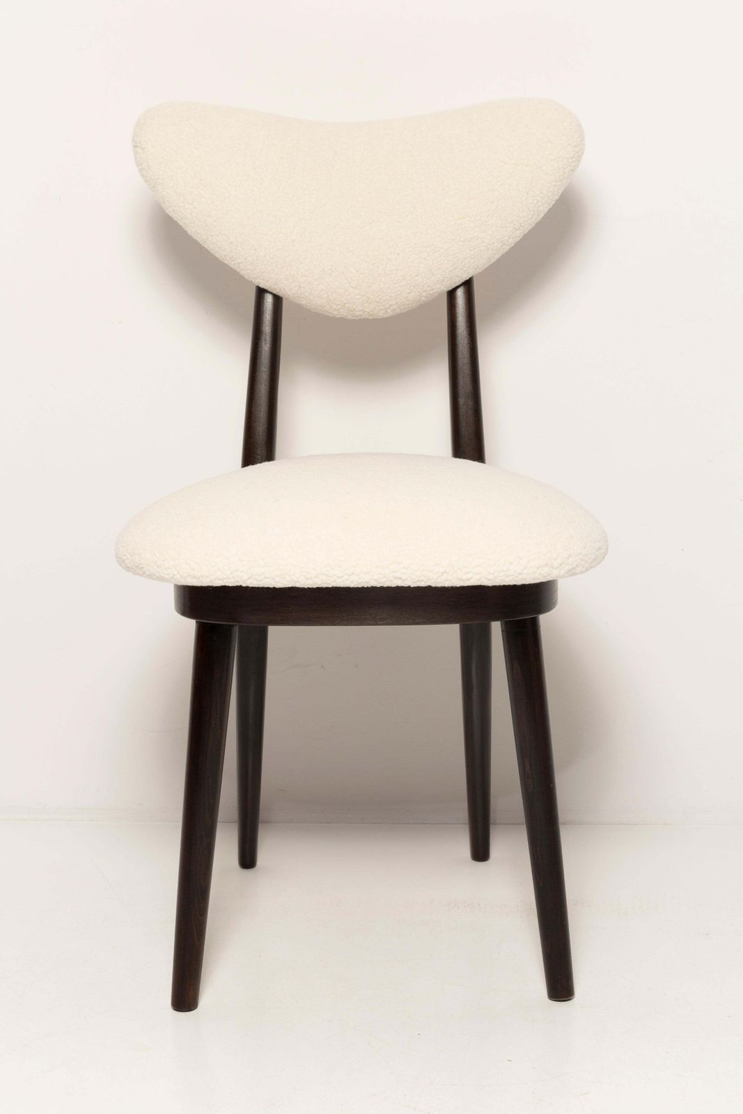 Midcentury Light Bouclé Heart Chair, Europe, 1960s photo vintage