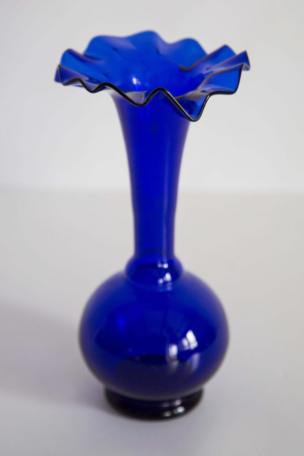 photo for sale Mid Century Blue Vase With Frill, Europe, 1960s