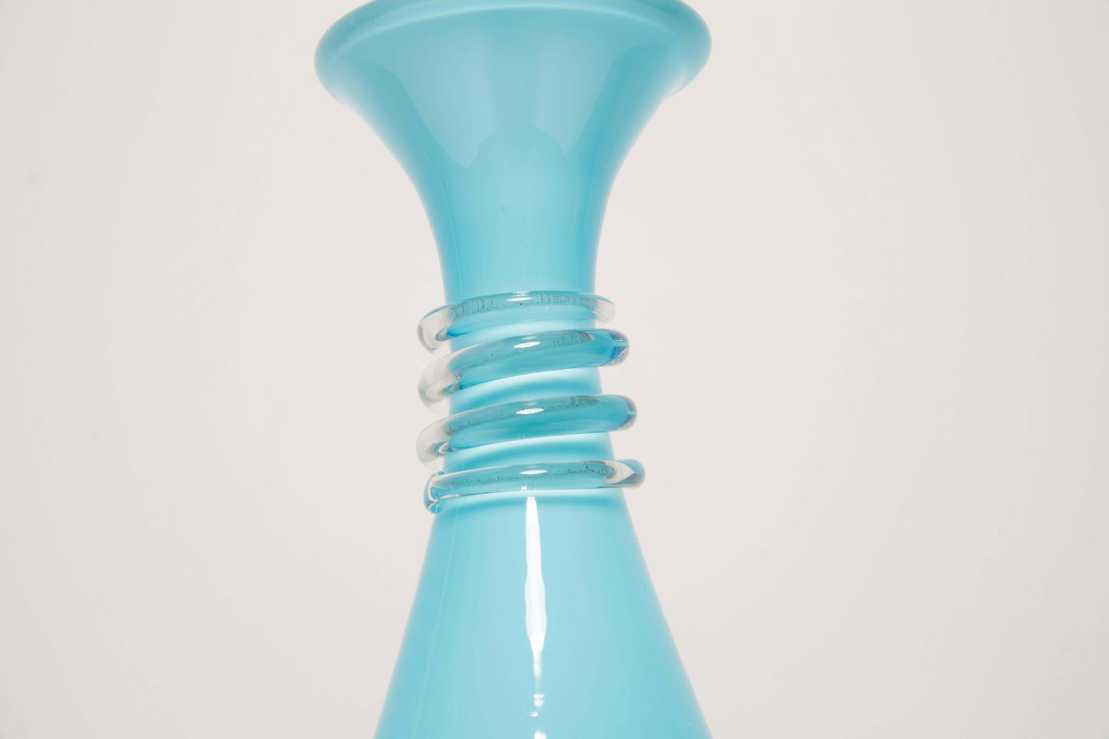 photo for sale Medium Mid Century Baby Blue Vase With Frill, Europe, 1960s