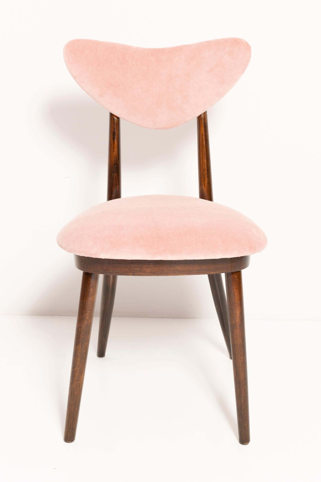 Mid Century Roze Katoenen Fluwelen Stoel, Europa, Ca. Jaren 1960 photo 510.0