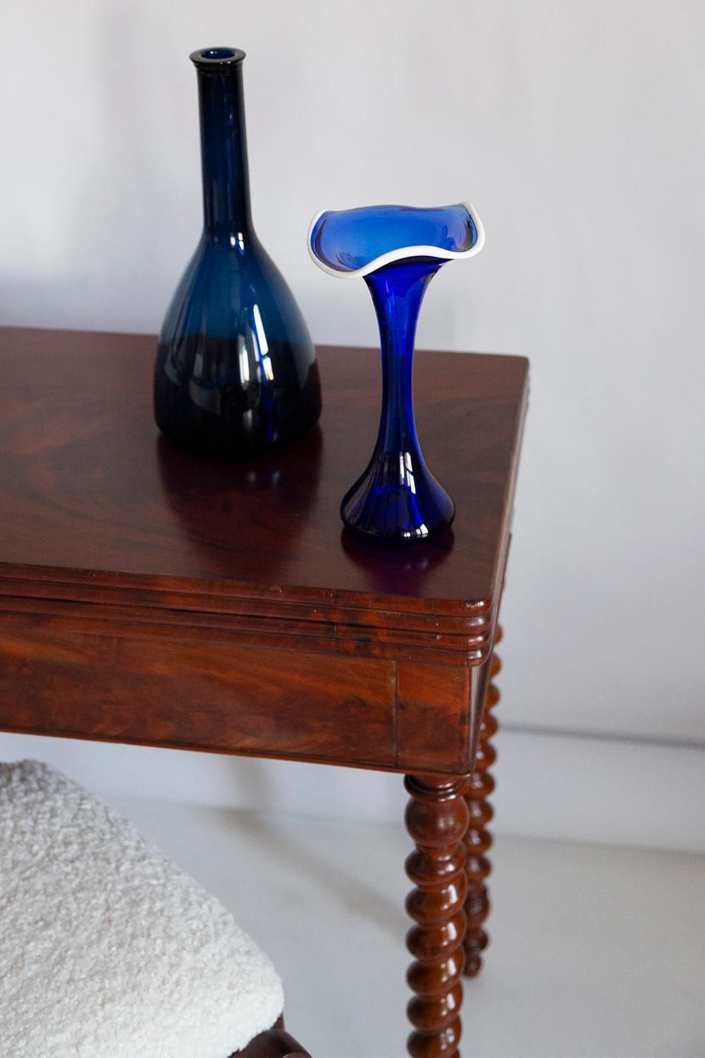 Mid Century Vintage Dark Blue And White Vase, Europe, 1980s photo furniture
