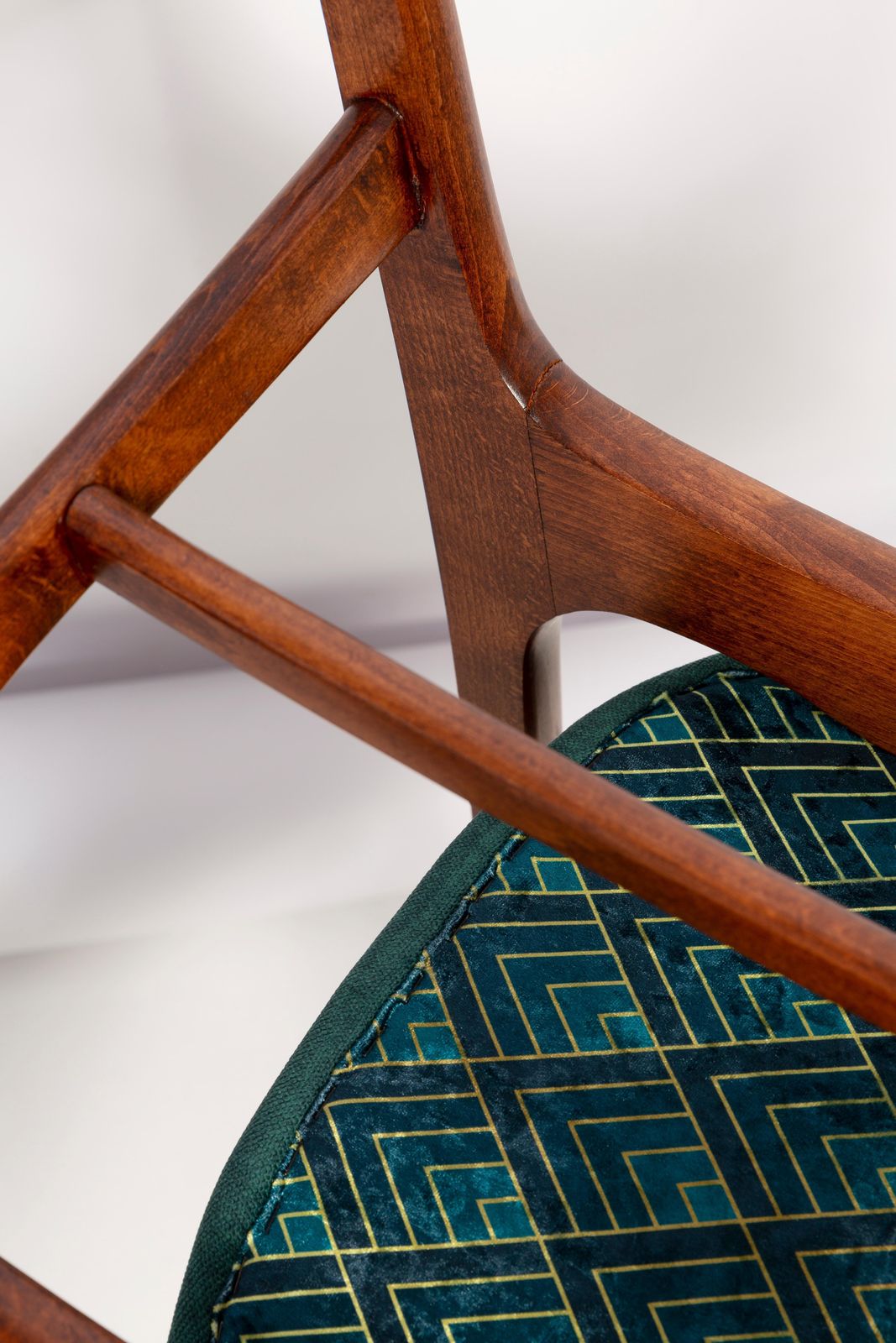 photo vintage Mid Century Green Velvet Chair Designed By Rajmund Halas, Poland, 1960s