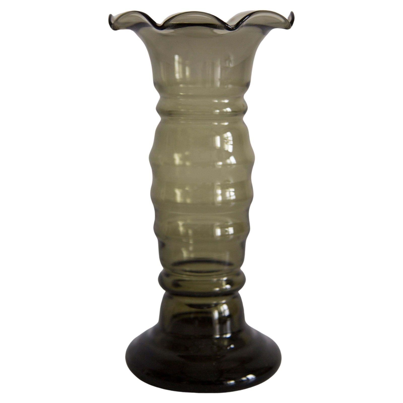 Mid Century Green Vase With Frill, Europe, 1960s