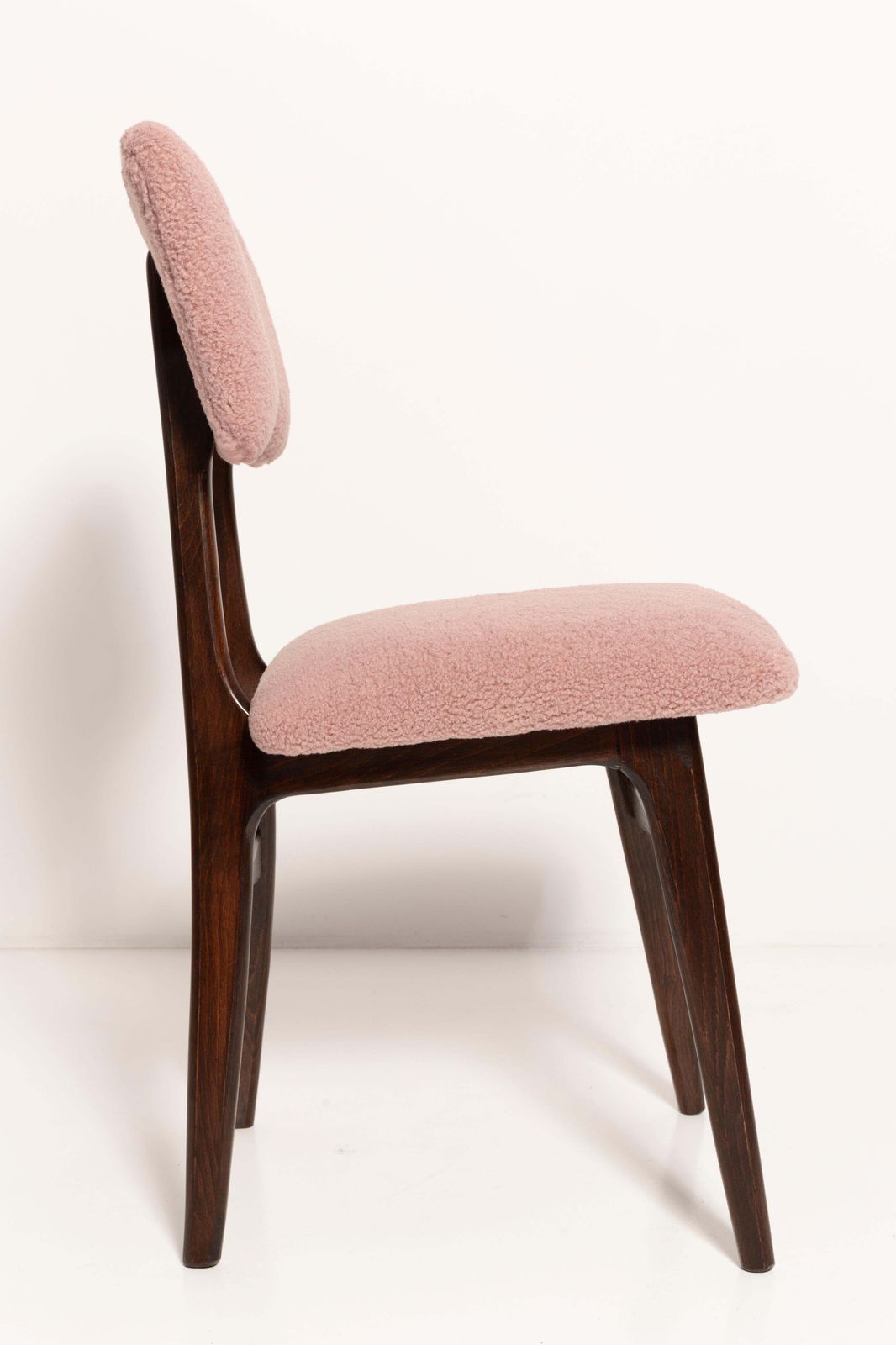 Mid Century Butterfly Dining Chair, Pink Boucle, Europe, 1960s photo vintage