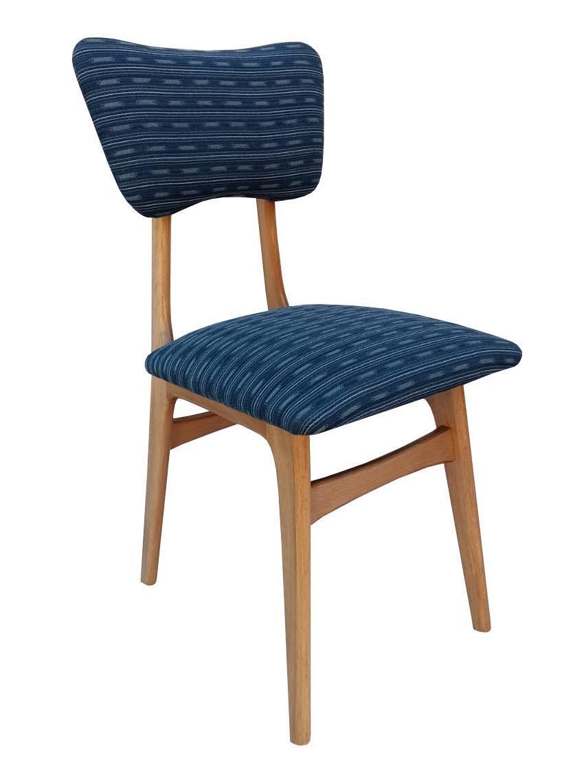 Mid Century Butterfly Chair, Blue Jacquard, Light Wood, Europe, 1960s photo Furniture