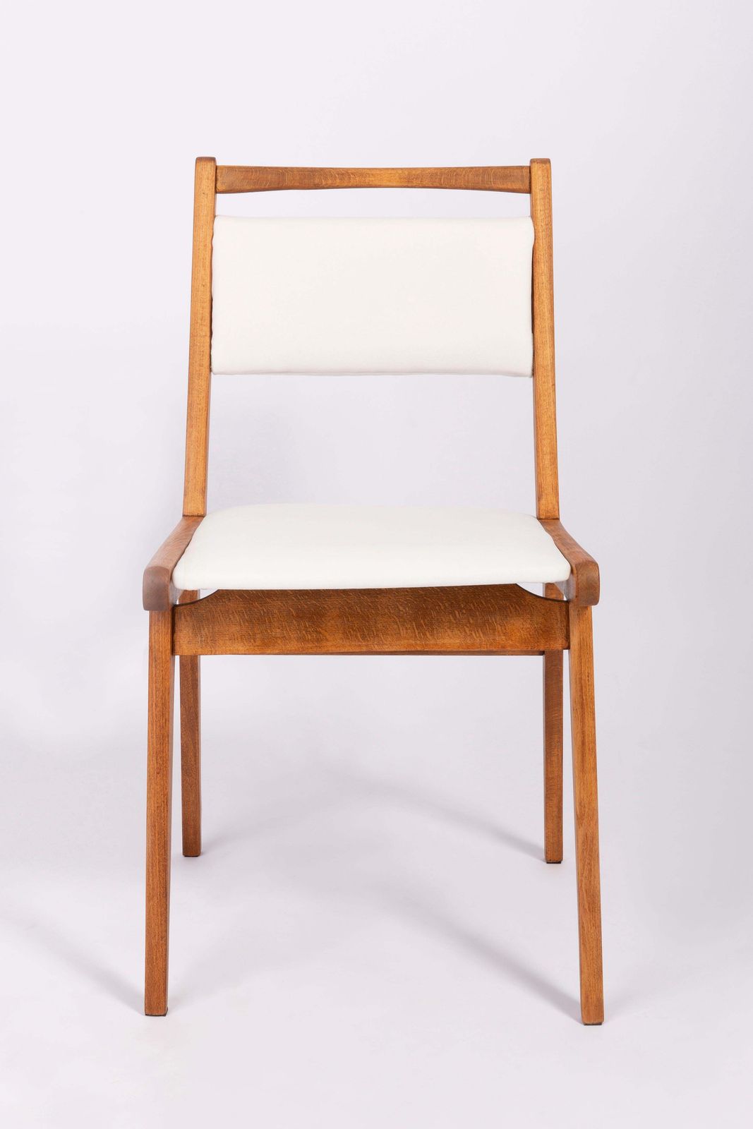 photo for sale 20th Century White Velvet Chair, Poland, 1960s