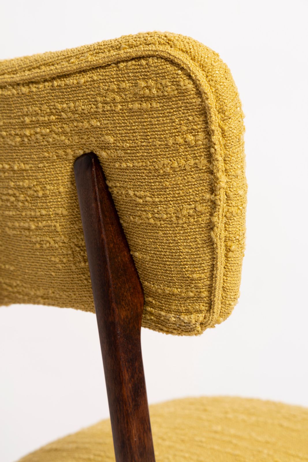 Mid Century Butterfly Dining Chair, Yellow Boucle, Europe, 1960s photo vinterior