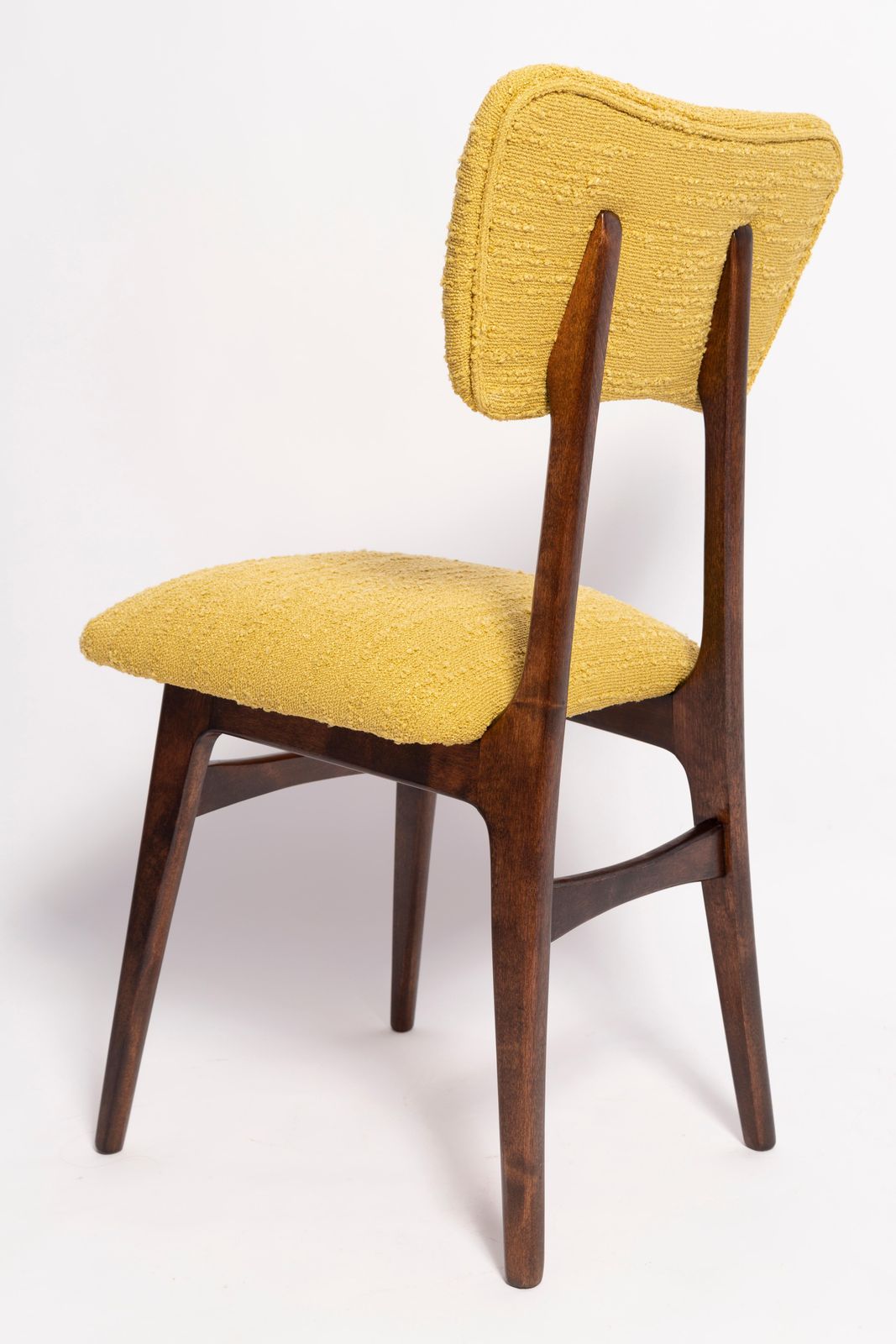 Mid Century Butterfly Dining Chair, Yellow Boucle, Europe, 1960s photo vintage