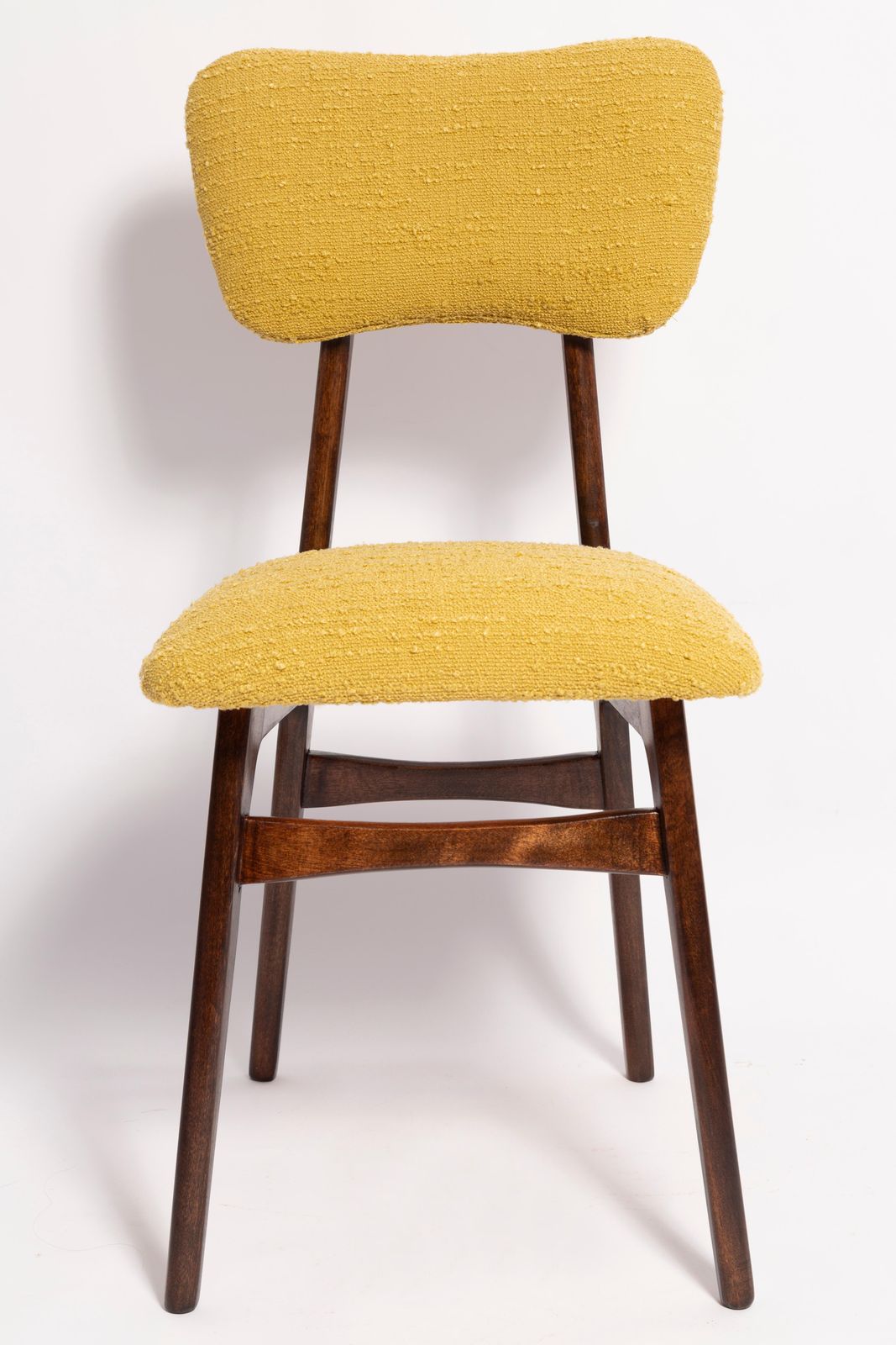 photo furniture Mid Century Butterfly Dining Chair, Yellow Boucle, Europe, 1960s