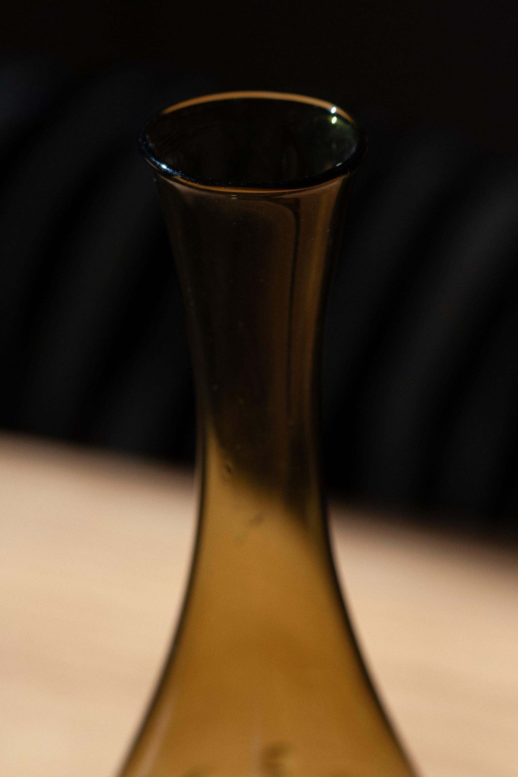 Mid Century Small Beige Brown Decorative Glass Vase, Europe, 1960s photo 60.0