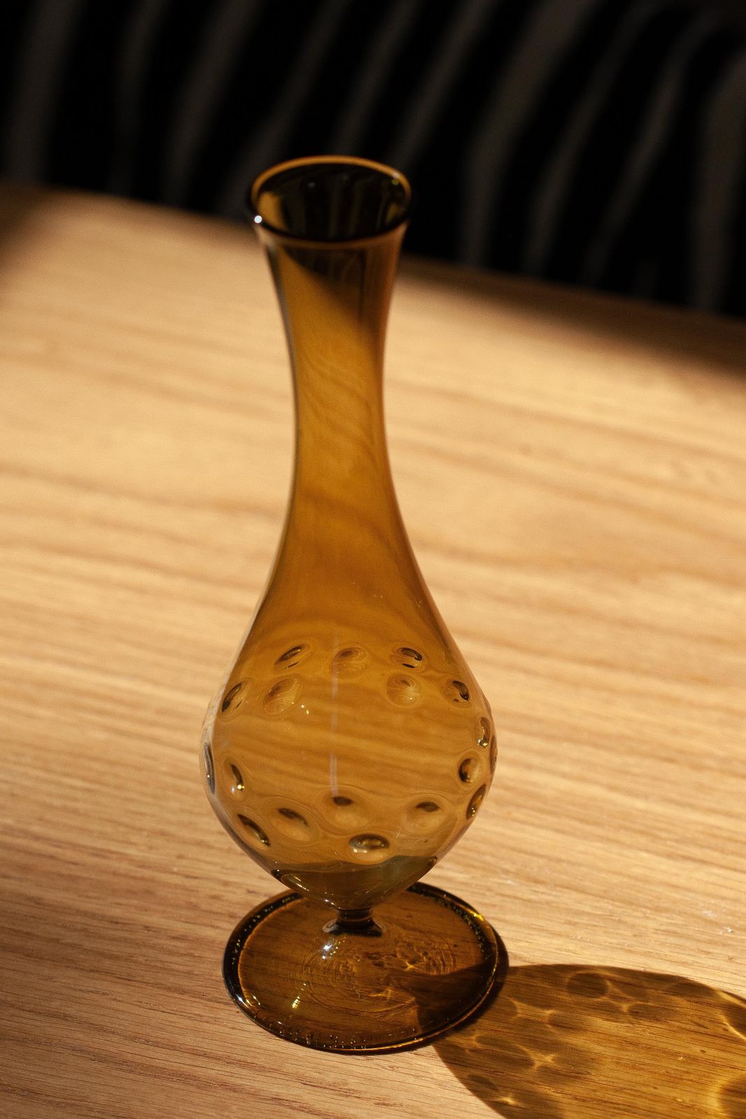 photo for sale Mid Century Small Beige Brown Decorative Glass Vase, Europe, 1960s