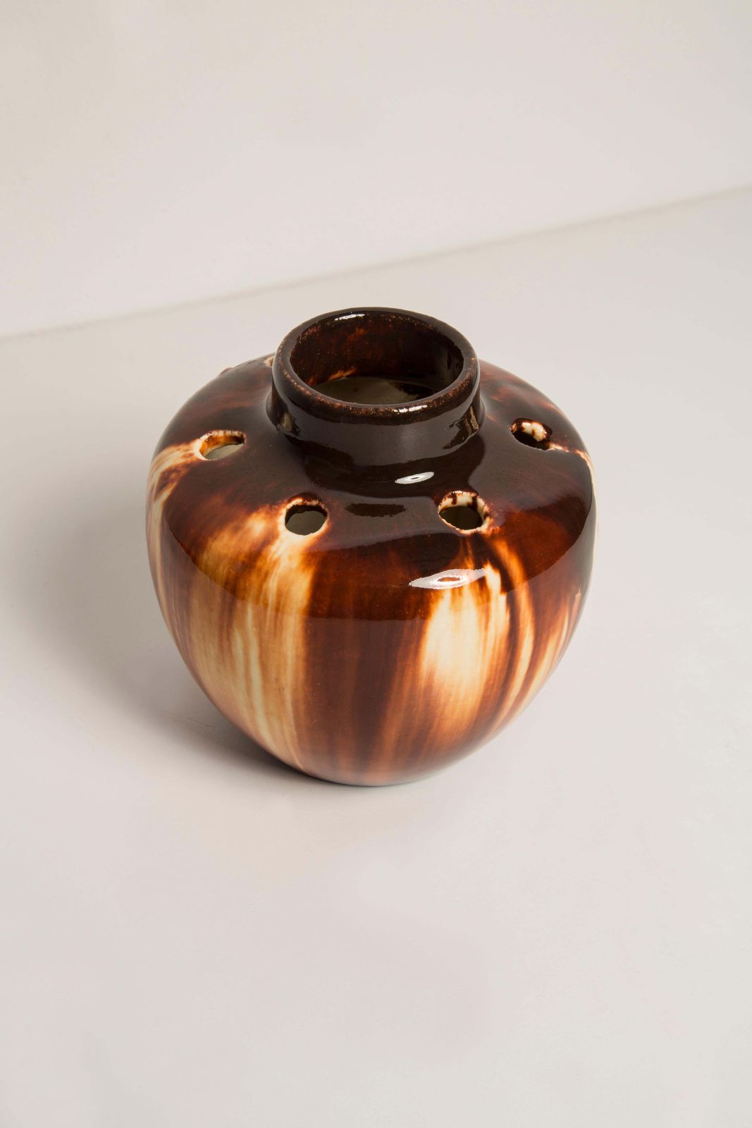 Midcentury Vintage Brown Small Ikebana Vase, Europe, 1960s photo buy