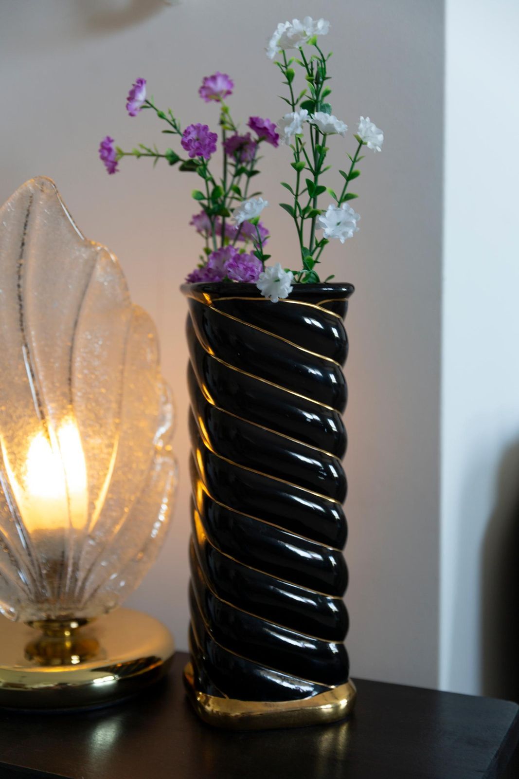 Unique Hand Black And Gold Ceramic Vase, 20th Century, Europe, 2000s photo furniture