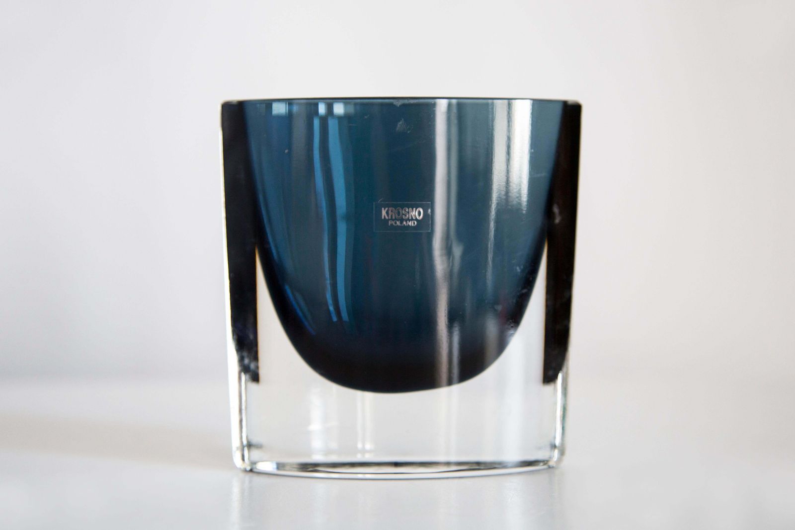 Mid Century Vintage Artistic Glass Small Blue Vase, Europe, 1970s photo 112.0