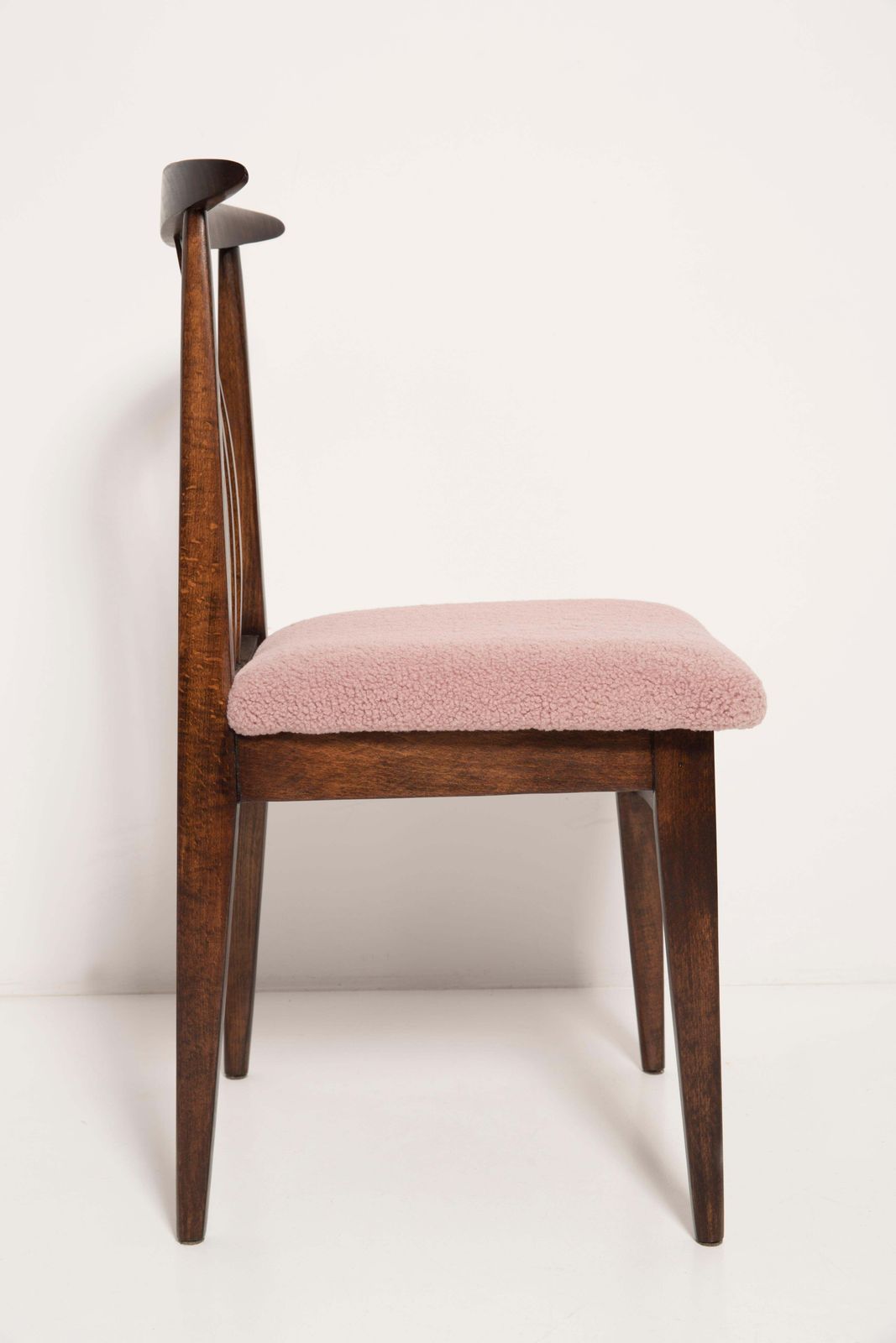 Mid Century Modern Pink Boucle Chair, Designed By M. Zielinski, Europe, 1960s photo 510.0