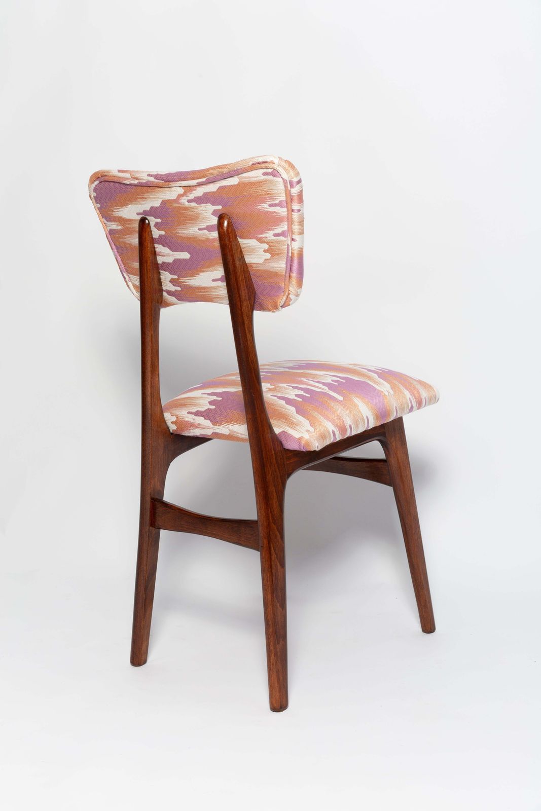 Mid Century Butterfly Chair, Pink Fandango Jacquard, Dark Wood, Europe, 1960s photo buy