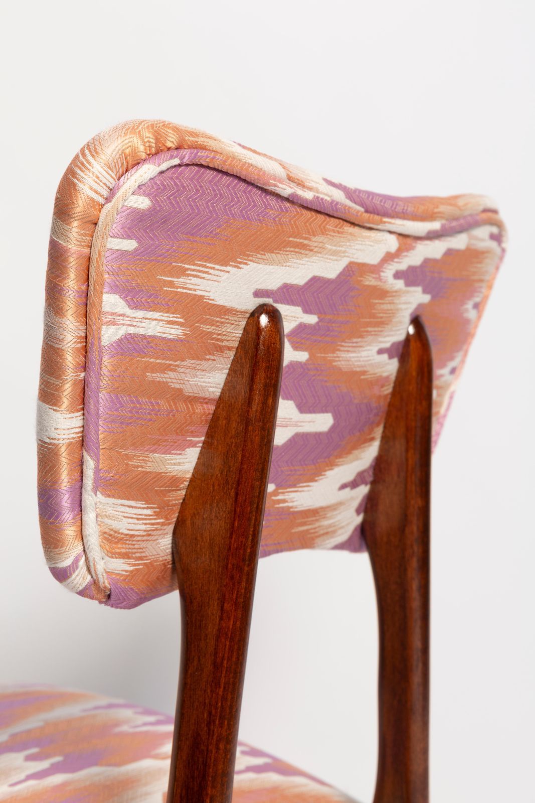 photo for sale Mid Century Butterfly Chair, Pink Fandango Jacquard, Donker Hout, Europa, Jaren 1960