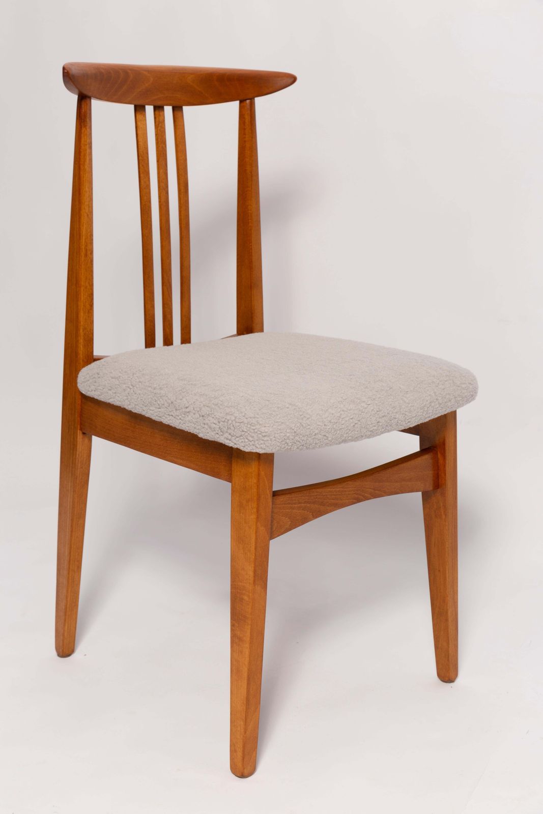 Mid Century Linen Boucle Chair, Designed By M. Zielinski, Europe, 1960s photo furniture
