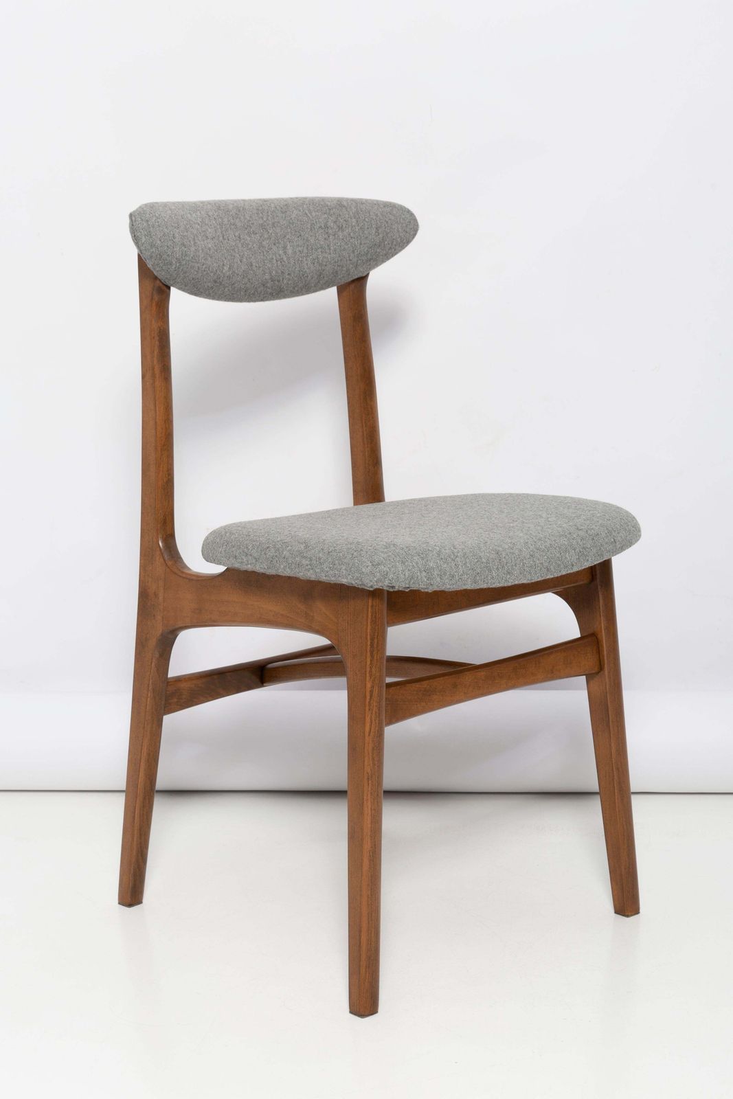Mid Century Gray Wool Chair Designed By Rajmund Halas, Poland, 1960s photo furniture