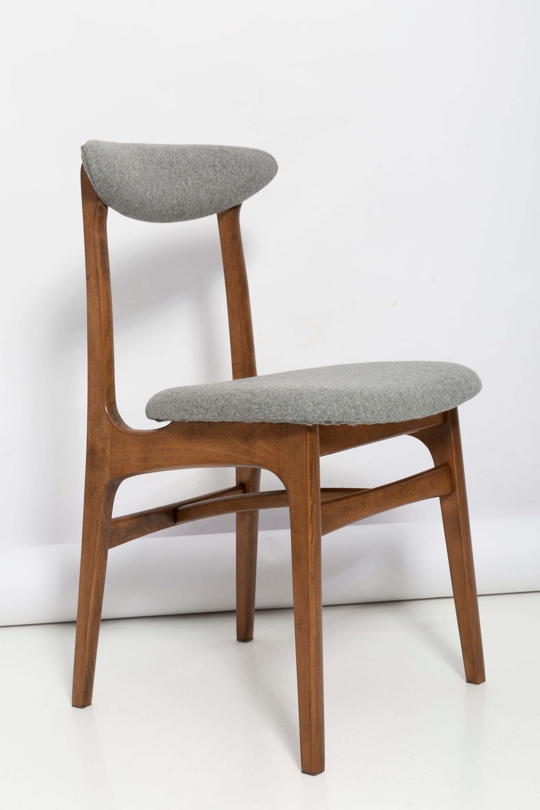 Mid Century Gray Wool Chair Designed By Rajmund Halas, Poland, 1960s photo for sale