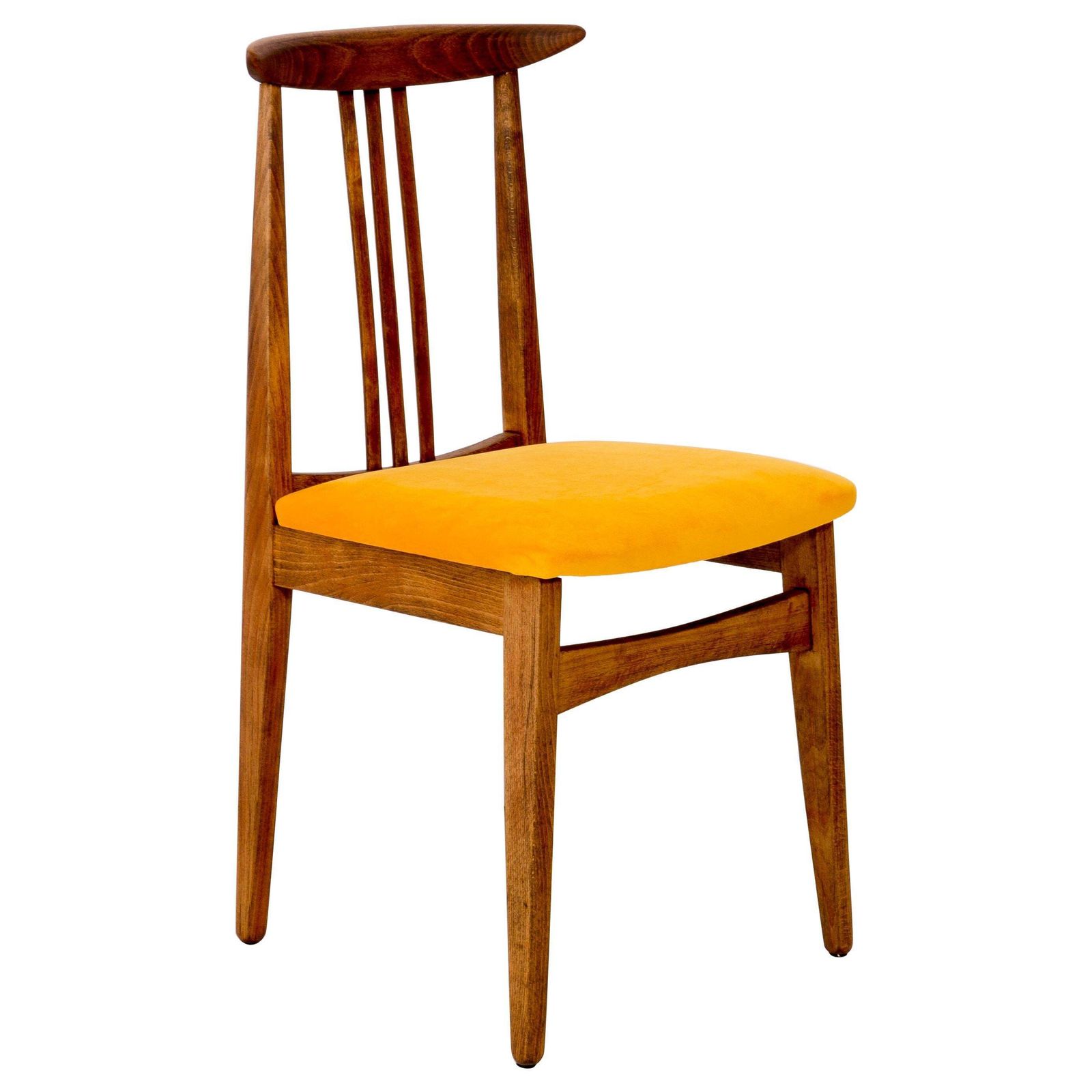 Mid Century Modern Fauteuil In Geel Fluweel, M. Zielinski, Polen, Jaren 1960