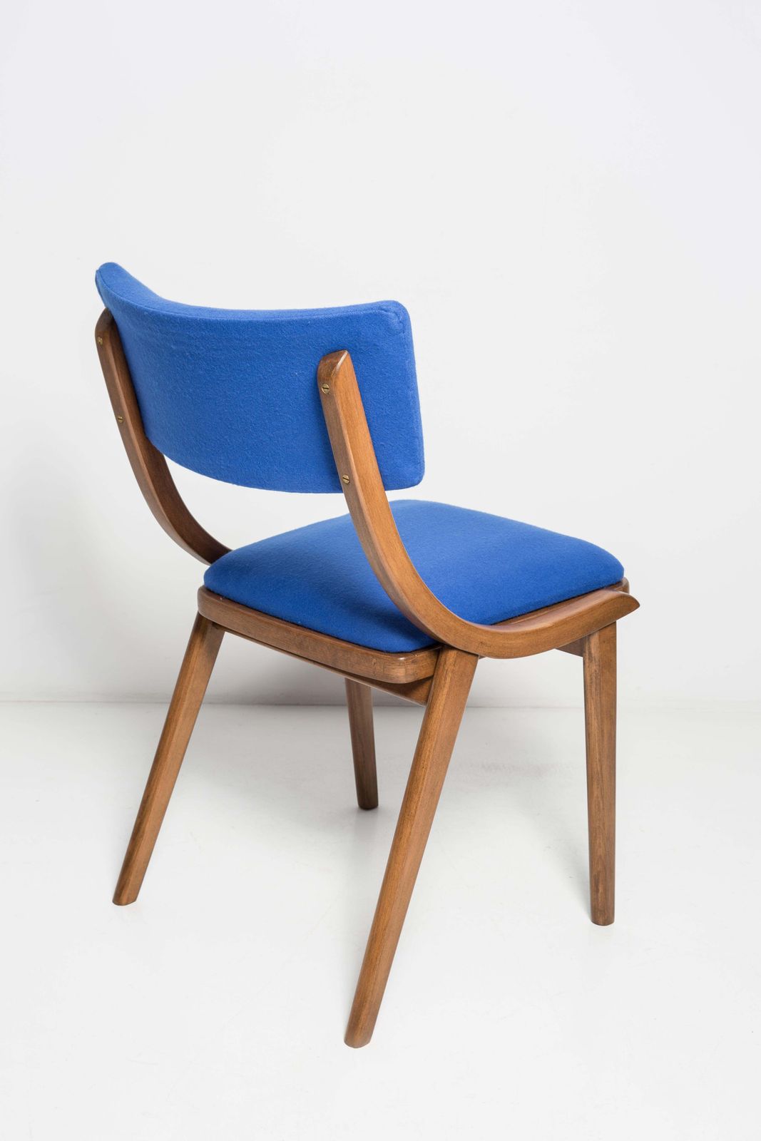 Mid Century Modern Bumerang Stoel, Koningsblauw Wol, Polen, Jaren 1960 photo buy