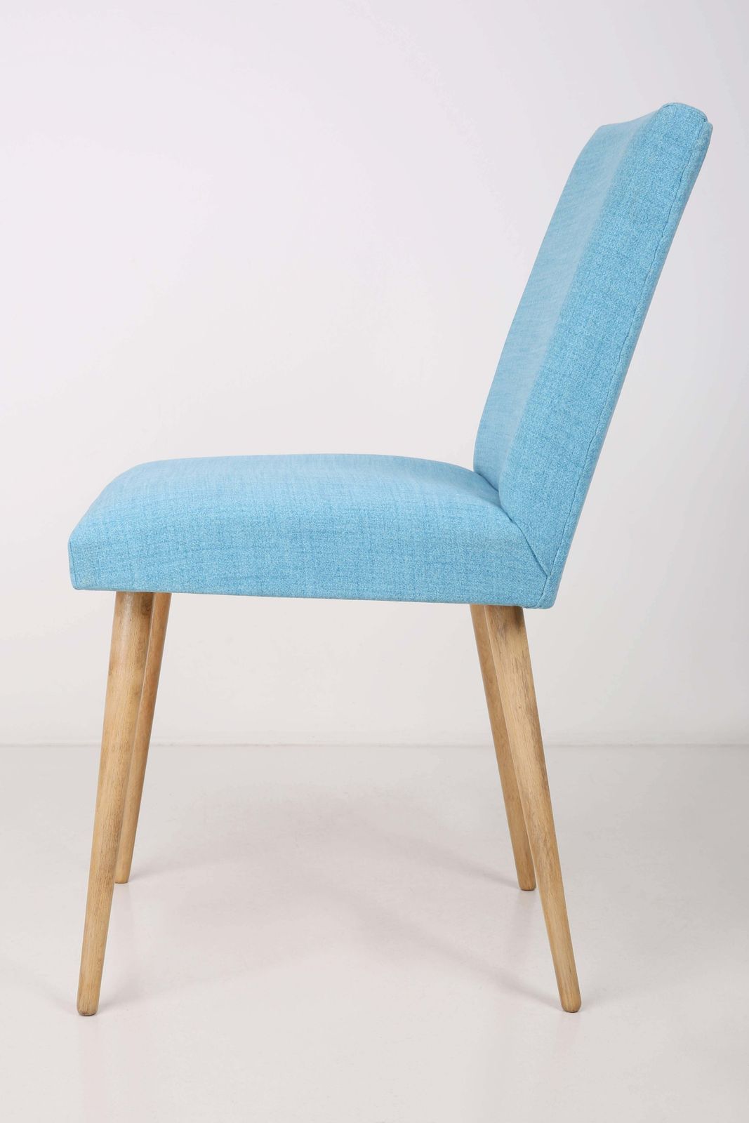 Mid Century Baby Blue Chair With Light Wood Legs, 1960s, Poland photo furniture