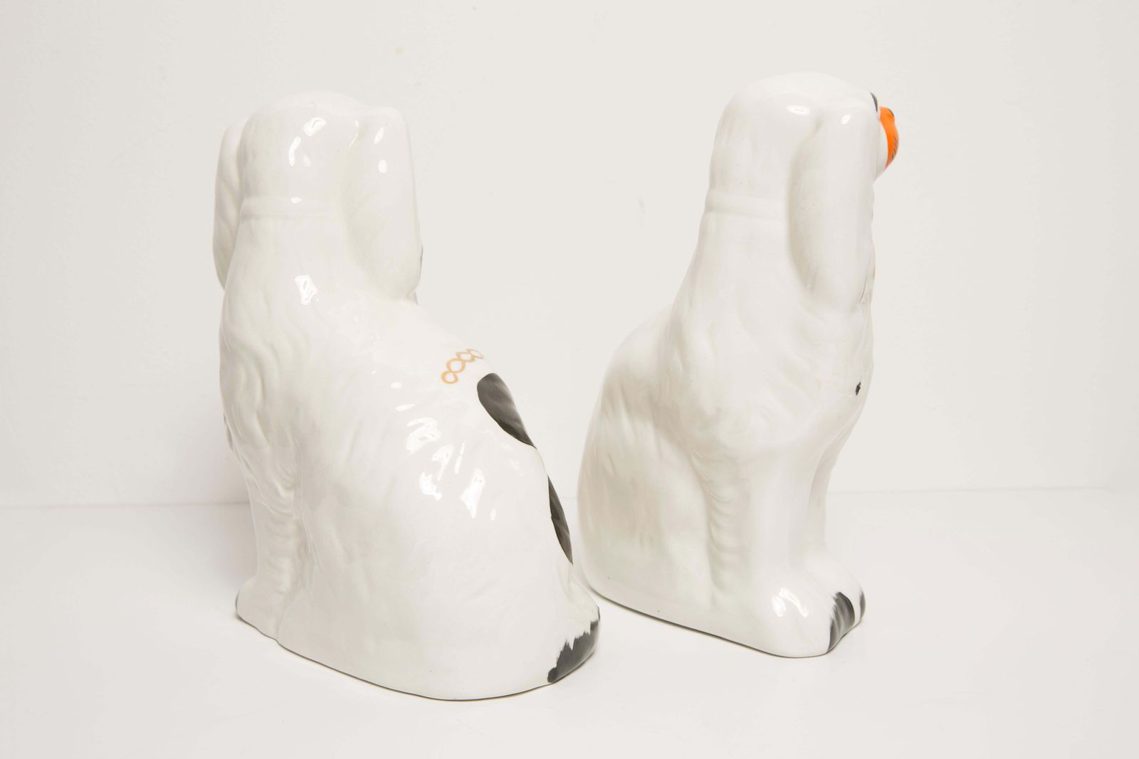 Paar Mid Century Spaniel Honden Beeldjes, Staffordshire, Engeland, Ca. Jaren 1960 photo buy
