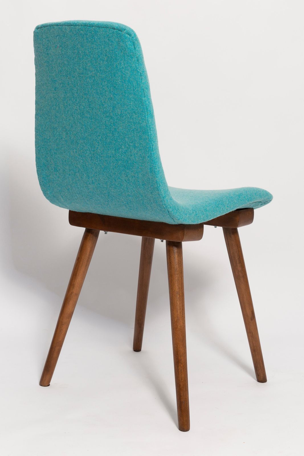 Mid Century Acqua Wool Vintage Chair, By Fameg Factory, Poland, 1960s photo Furniture
