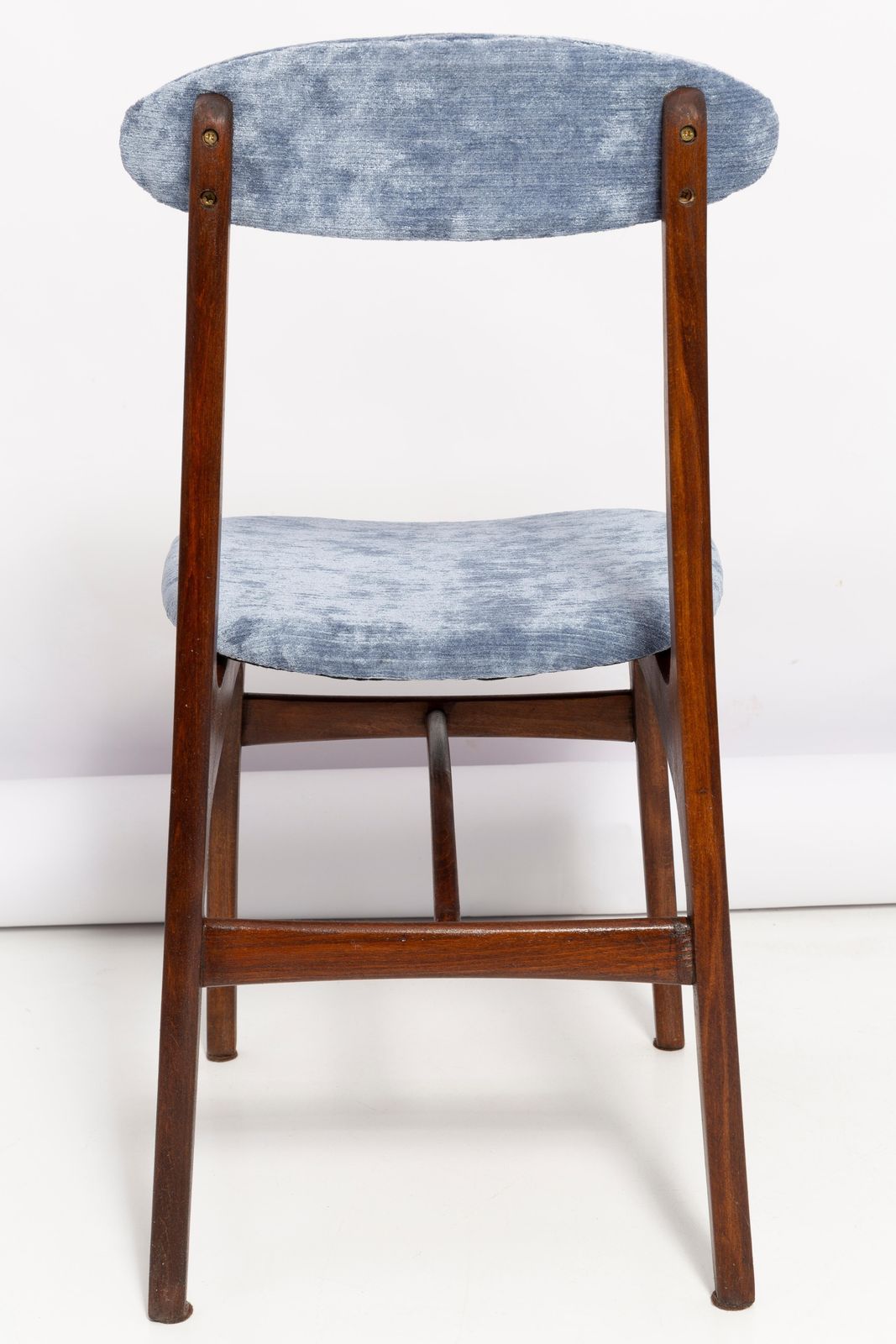 Two Mid Century Lavender Velvet Chairs Designed By Rajmund Halas, Poland, 1960s photo vinterior